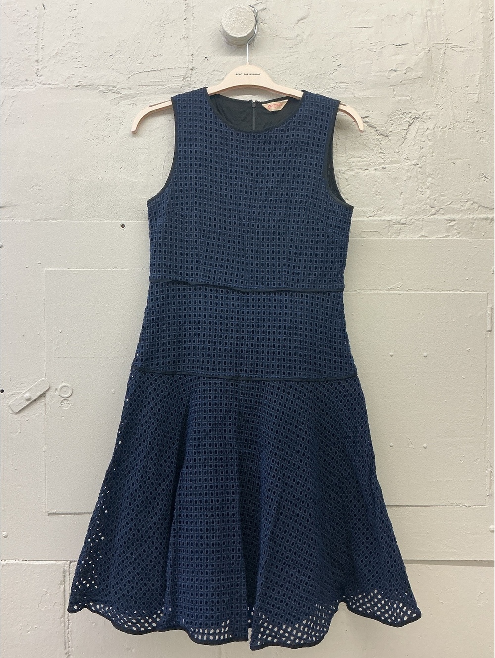 Gorman Navy Blue Sleeveless Eyelet 100% cotton Dress business attire